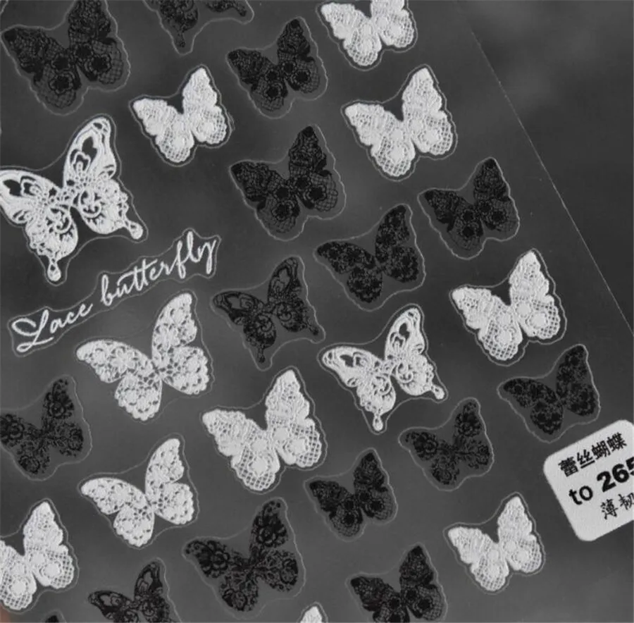 

Baroque 3D Engraved Nail Stickers Butterfly Wing Pattern High Quality Sticker Empaistic Sticker Unique Style