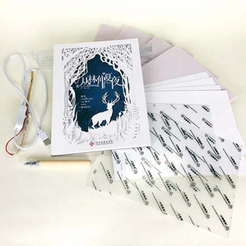 Бумага для резьбы книги diy ручной работы джунгли midsummer night резьба резки бумаги