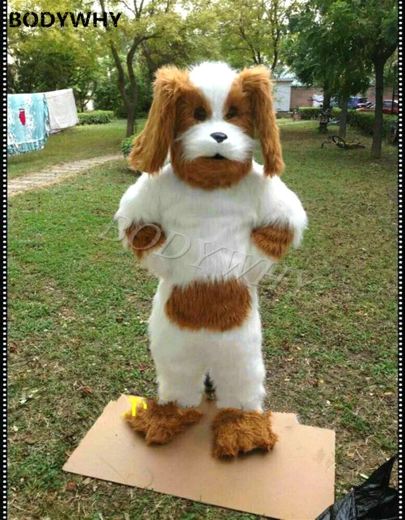 Коричневый белый пушистый костюм фурри талисмана Нового животного нарядное