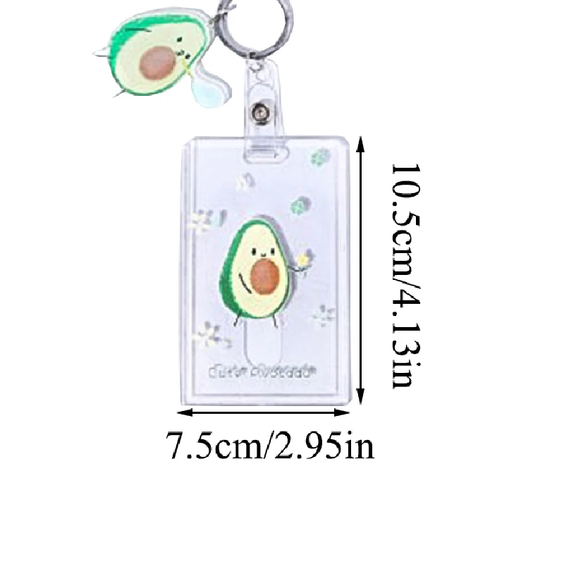 Милый прозрачный держатель для удостоверения личности авокадо студенческий