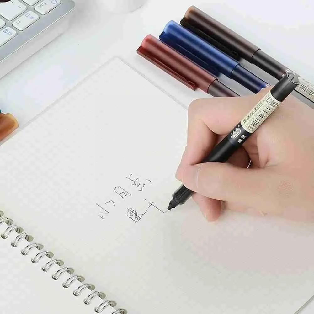 

1pcs Straight Liquid Rollerball Pen 0.5mm Gel Pen Fluent Color Stationery Writing Writing 6 Office High-grade V0O2