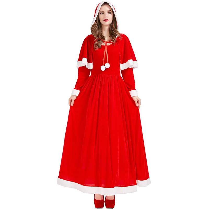 

Christmas Eve party dress Christmas Dress Santa Claus shawl dress