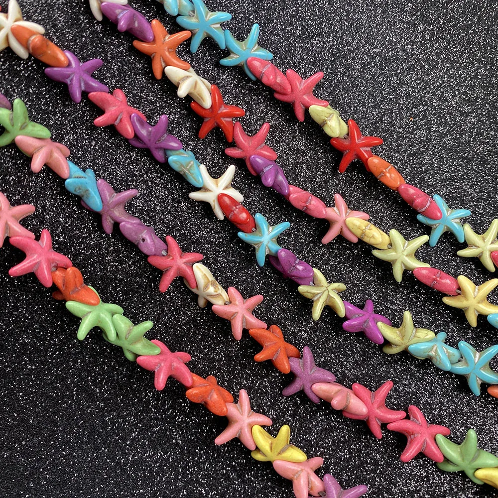 

Stone Beads Turquoises Starfish Shaped Loose isolation Beads Semi-Finished For jewelry making DIY necklace bracelet accessories