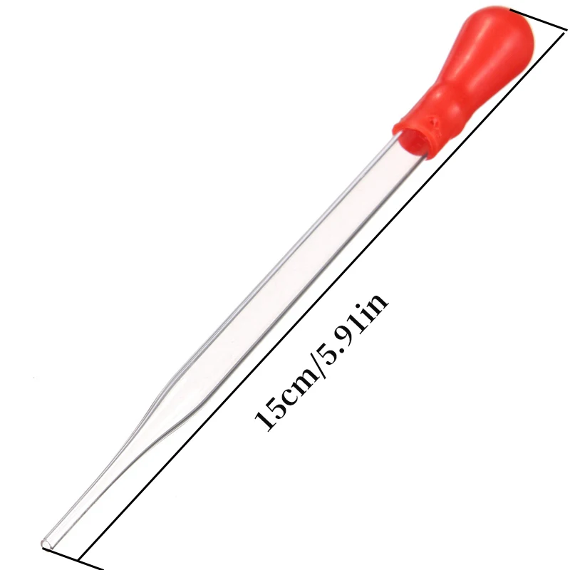 

12Pcs 15cm Durable Clear Glass Experiment Medical Pipette With Red Rubber Cap Dropper Transfer Pipette Laboratory Supplies