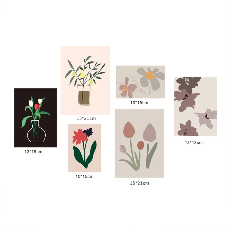 3 листа ваза-Тюльпан Morandi цветное украшение Набор открыток корейские