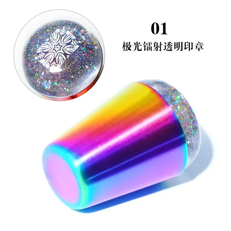 Nail Art Stamper красочная силиконовая Мягкая Печать штамповка штамп штамповка Пластина Печать ногтей Stamper - Цвет: Светло-серый