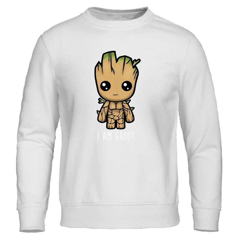 Новинка осени, толстовки с капюшоном I Am groot, мужские повседневные Модные свитшоты, уличная одежда в стиле хип-хоп, пуловеры harajuku, топы с милым принтом Groot