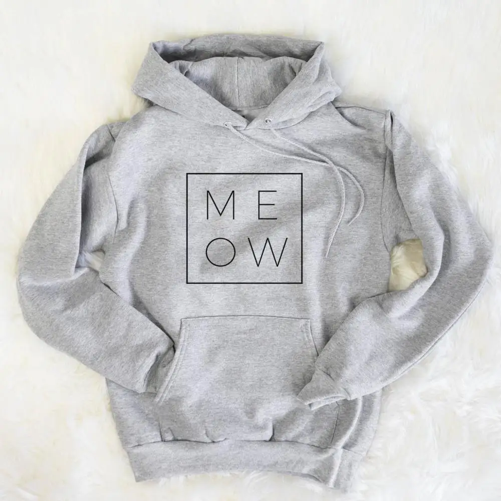 Толстовка с капюшоном MEOW Boxed из чистого хлопка повседневная Молодежная