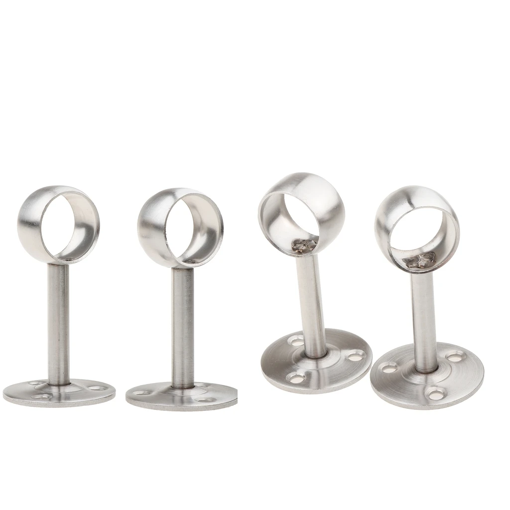 Set of 4 Silver Curtain Rod Ceiling-Mount Bracket, Fit for 22mm Diameter Poles