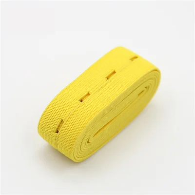 Yellow 1meter 2 см цветная Регулируемая плоская эластичная лента с отверстиями для пуговиц эластичная лента для детских подгузников для беременных швейных аксессуаров 1 м - Цвет: Yellow 1meter