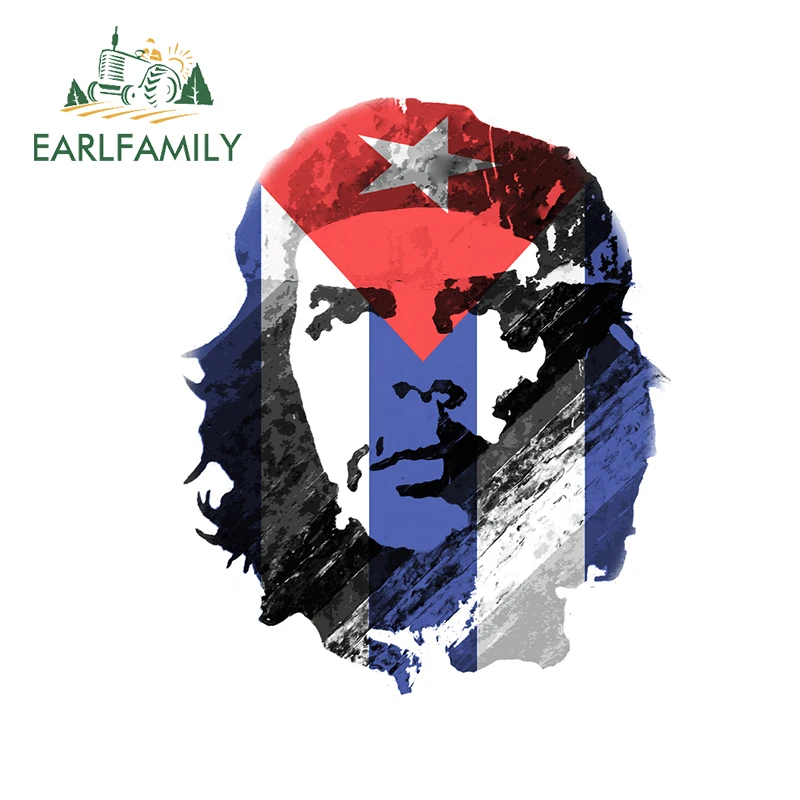 

EARLFAMILY 13cm x 10.7cm for Che Guevara Warning Camper Car Sticker Sunscreen Vinyl Car Wrap Decal Personality Trunk Decoration