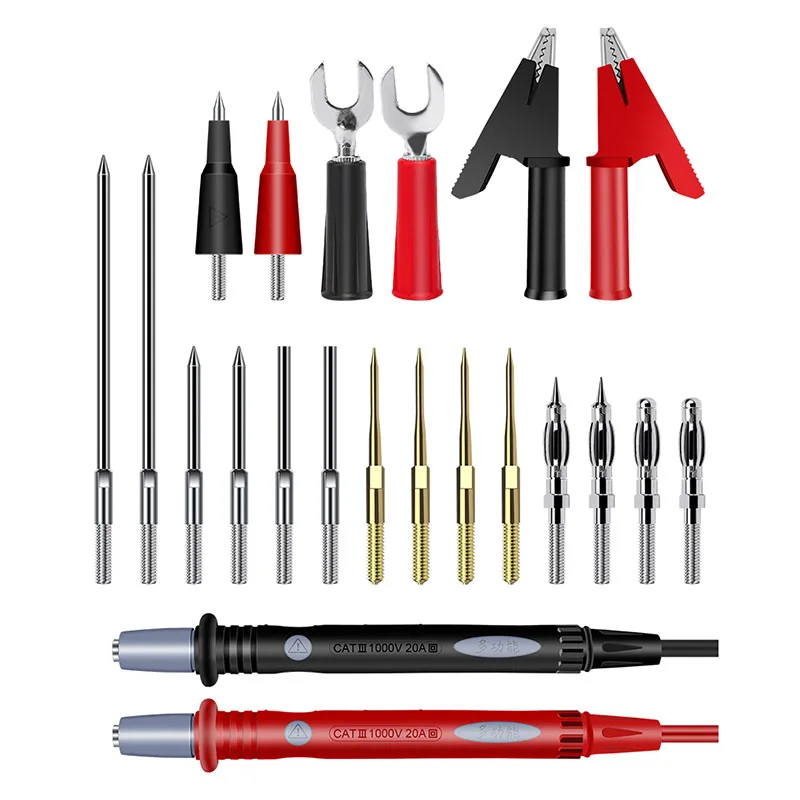 

LUXIANZI 1000V 20A 22 IN 1 Multimeter Needle Point Probe Test Leads Pin Tip Wire Pen Cable Line Universal Meter Lead Wire