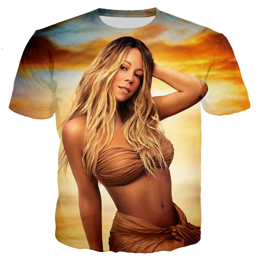Лидер продаж новые модные крутые футболки с 3D принтом Mariah Carey для мужчин и женщин
