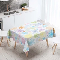 high quality rectangular tablecloths 3d printing falling snowflake pattern dining table cloth kitchen decoration