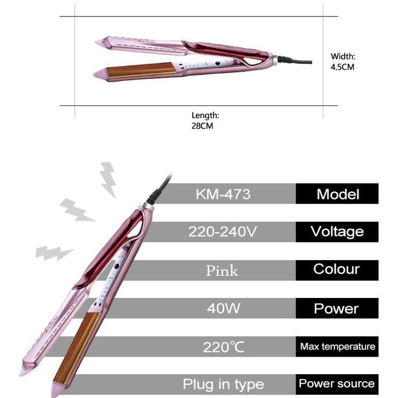 Kemei электрические плоские щипцы для завивки модные Профессиональные