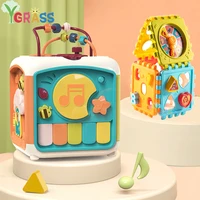 baby activity cube educational toddler toys 7 in 1 smart games color shape sorter stacking musical toy bead maze learning