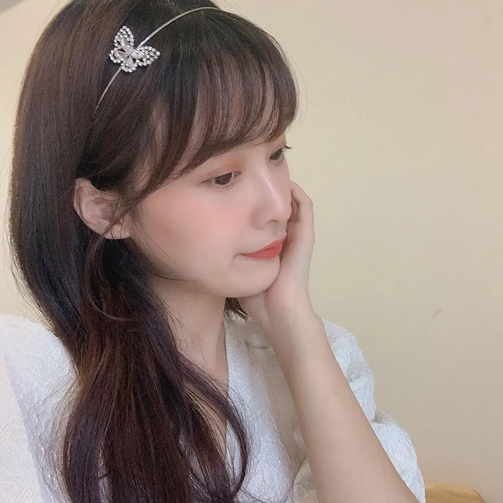 Корейская обувь блестящая Блестящий металлический обруч для волос стразы полые