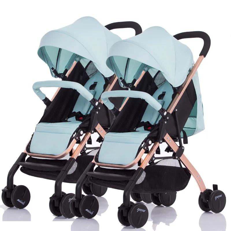 2 In1 Twins Baby Stroller Can Be Split Can Sit on A Reclining Double Stroller Baby Twins Trolly Four Wheel Baby Carriage