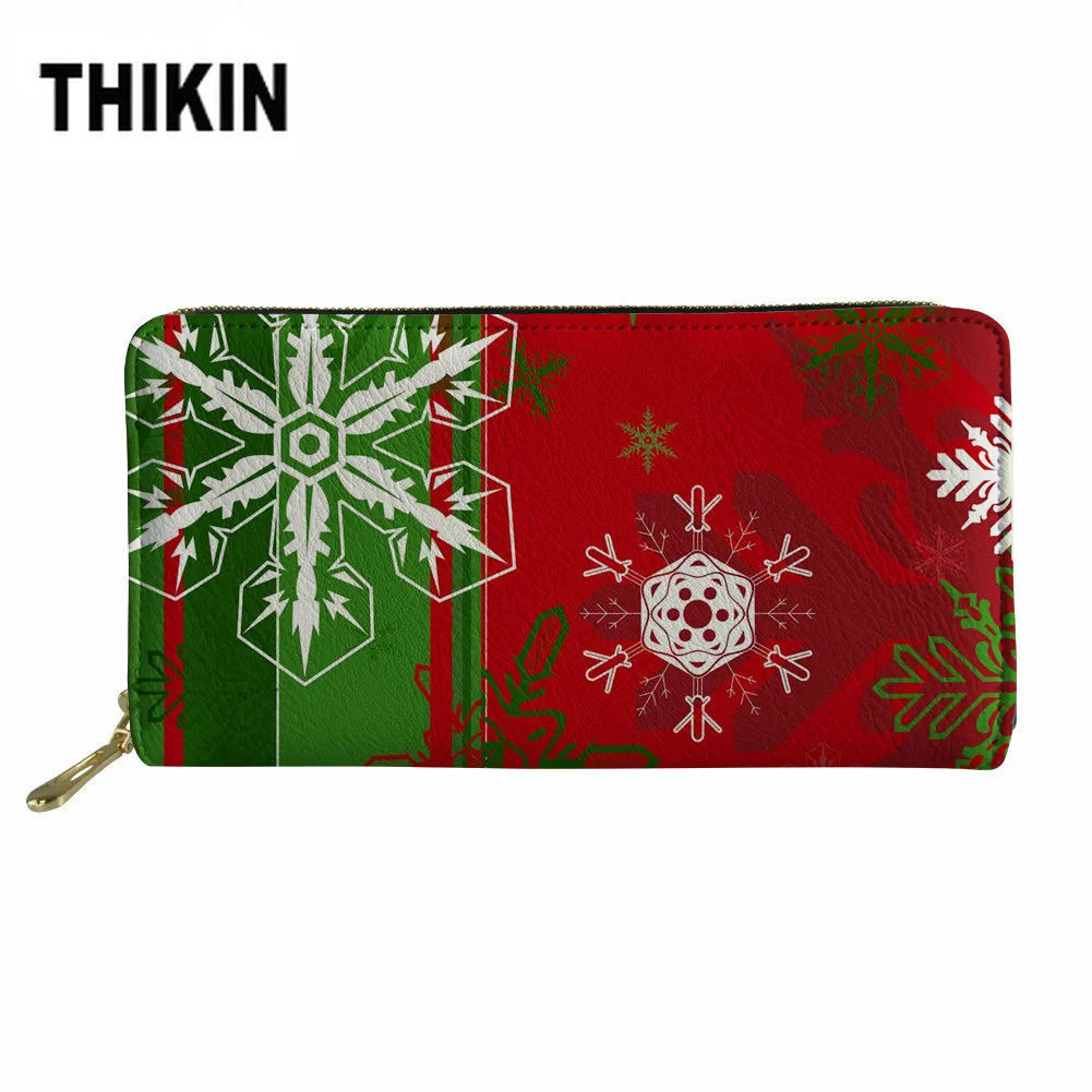 Держатель для карт THIKIN с надписью Merry Christmas женские длинные кошельки из