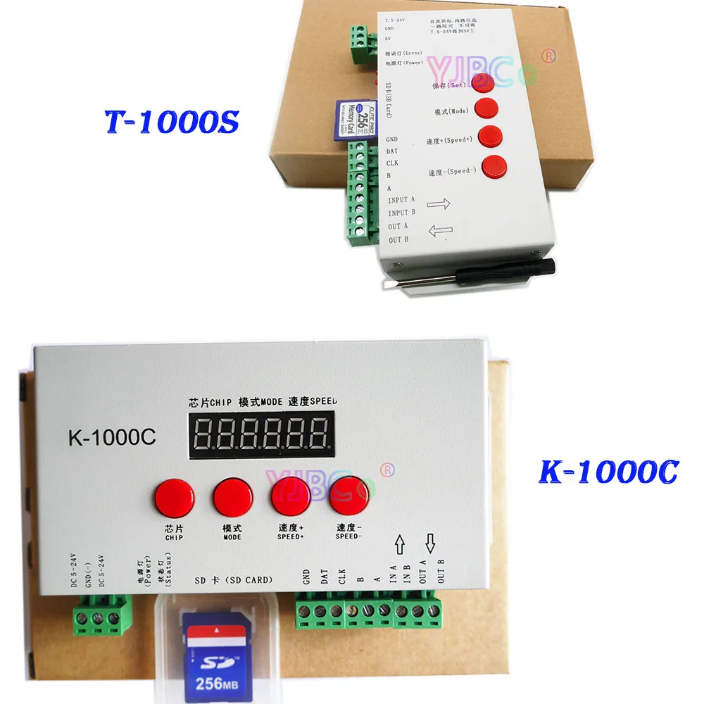 

K 1000C (T1000S Updated) Program Addressable IC WS2812B,WS2811,APA102 T1000S 2048 Pixels LED Lights Tape Controller DC 5V-24V