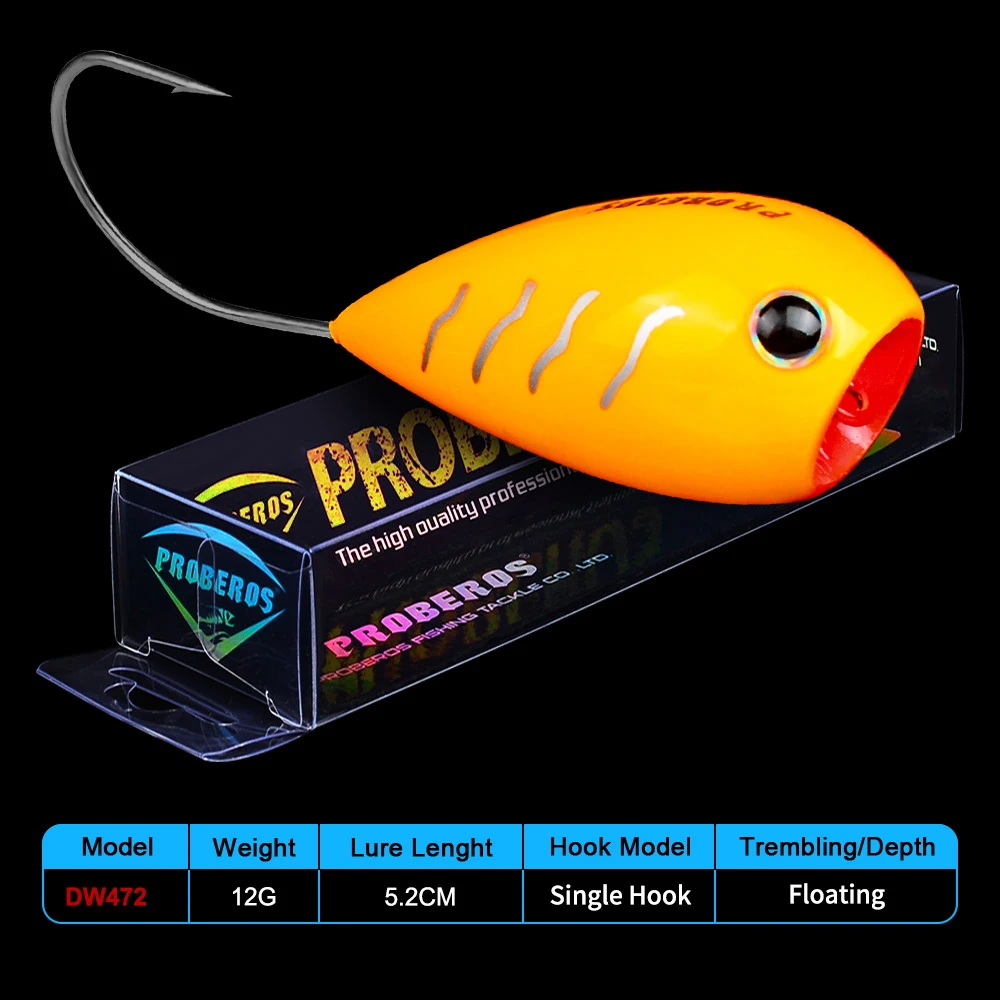 Поппер FLYBASS 1 шт. 12 г/5 2 см рыболовные приманки 6 цветов жесткие басы 3D глаза