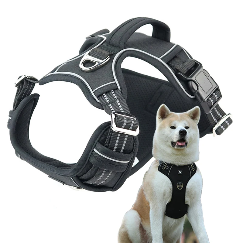 Durable No Pull Pet Military K9 Dog Tactical Harness Vest Padded Reflective Training Quick Release For Large Medium | Дом и сад