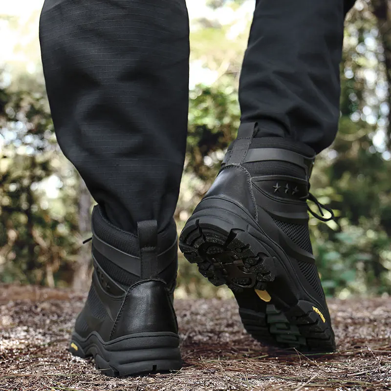 

Tactical Boots Men Shoes Non-slip Steel Claw Hiking Shoes Outdoor Hunting Boots Mountain Shoes Man Desert Combat Military Boots