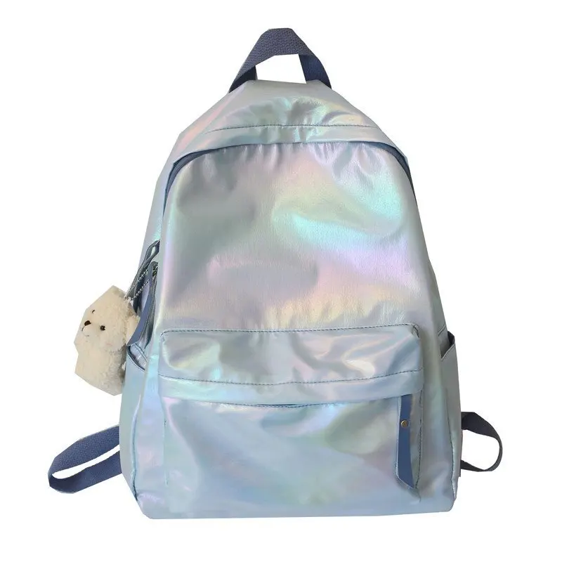 Лазерные рюкзаки минималистичные однотонные школьные ранцы для девочек