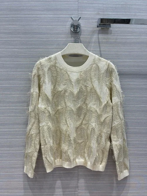 

Женский кашемировый пуловер с перьями, Повседневный пуловер с вышивкой и кисточками, жаккардовый свитер, 2021