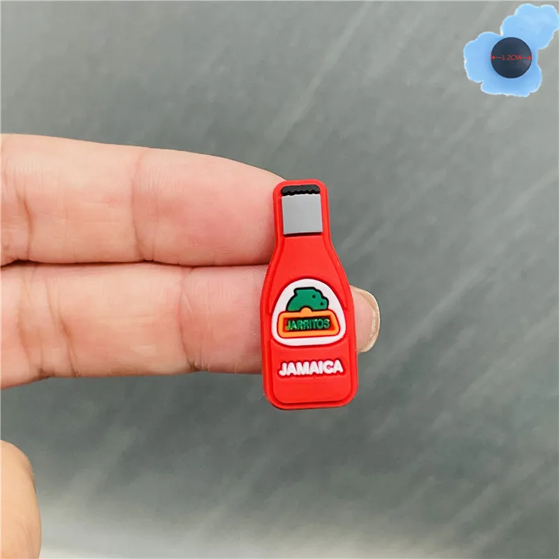 Оптовая продажа 50 штук ПВХ Радужная Красная Вино Охлаждающие Обувные Аксессуары Садовые Украшения для Обуви Подходит для Крокс Jibz Шармов Браслета Подарки на Рождество.