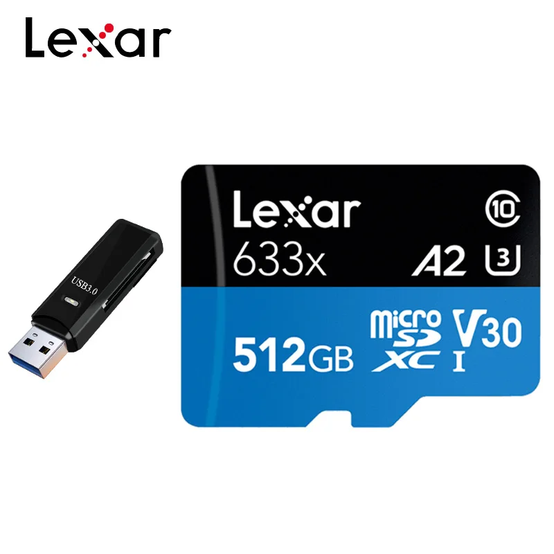 Карта памяти Lexar Micro SD 100% оригинал 256 ГБ высокая скорость 95 МБ/с./с 128 32 класс 10 633x64