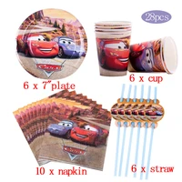 lightning mcqueen cars party supplies set boy faovr beautiful cars kid birthday party decor family party baby shower supplies