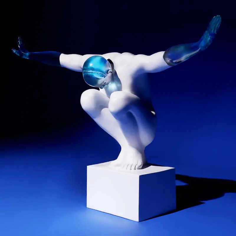 Escultura de gimnasta r&iacute;tmica n&oacute;rdica, estatua de personaje, adorno de Arte de escritorio moderno, estatuilla Retro, accesorios de decoraci&oacute;n del hogar-2