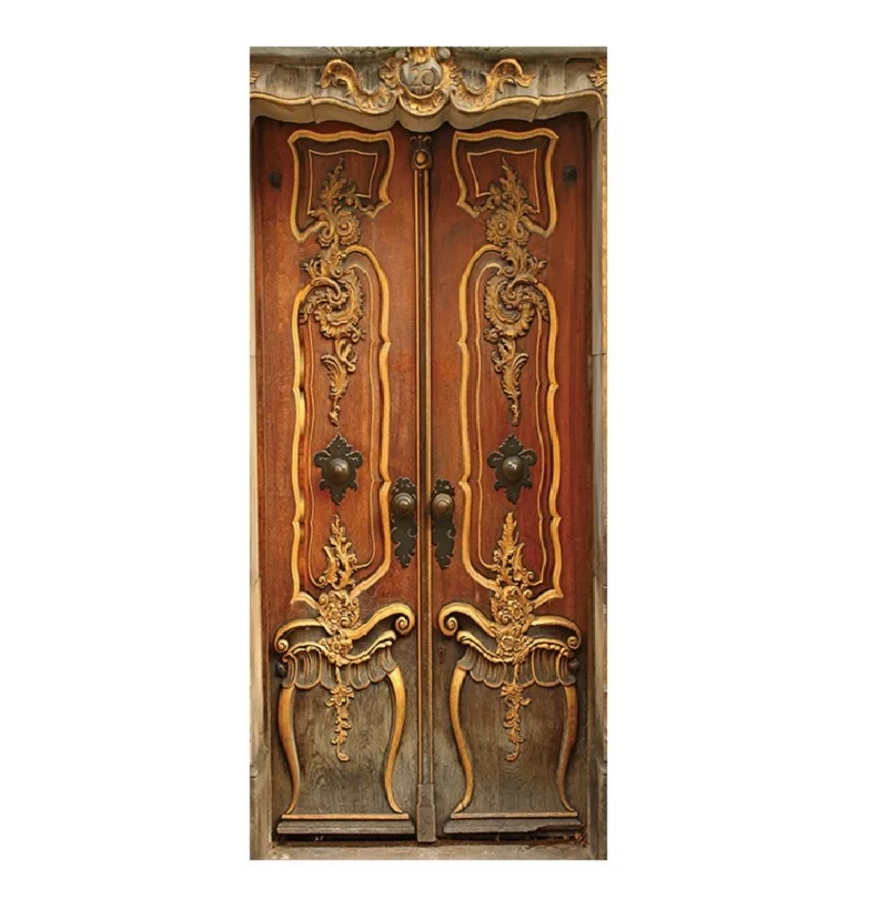 Классические винтажные деревянные дверные фрески настенные наклейки Настенные