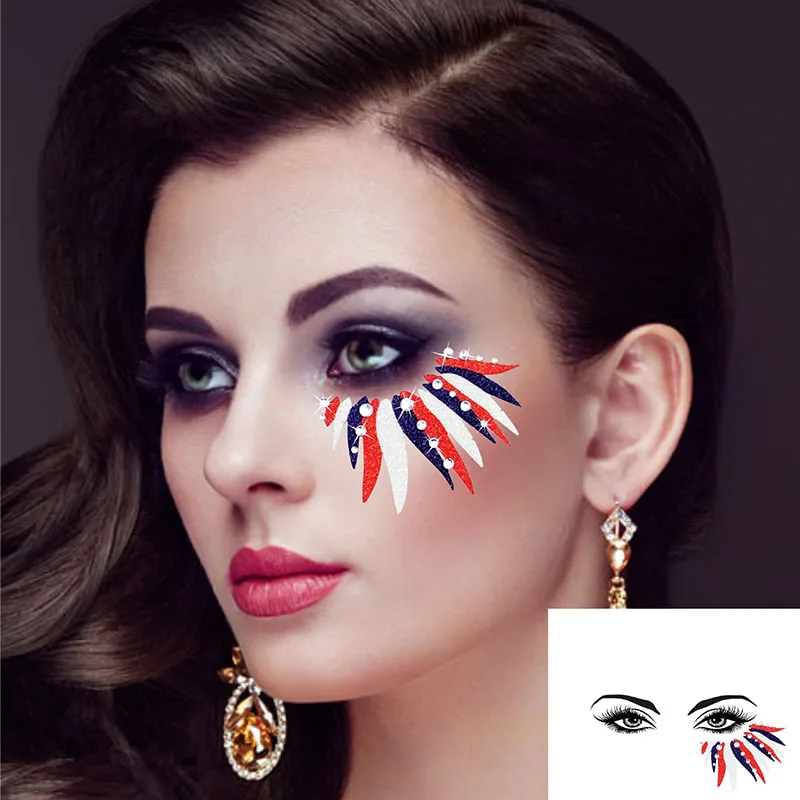 Временная тату наклейки для лица Уход за кожей драгоценные камни Стразы DIY клей