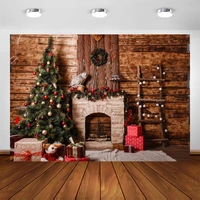 yeele christmas backdrop birthday photography pine tree fireplace board background baby indoor photocall photo studio photophone