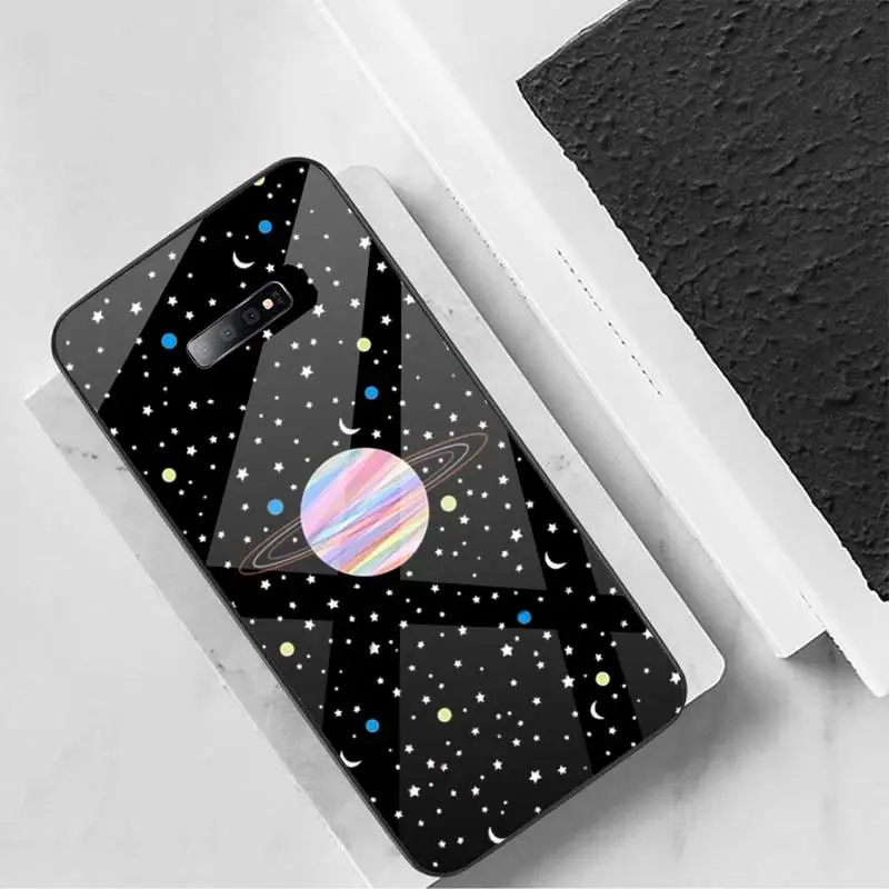 

Space universe cartoon astronaut Phone Case Tempered glass For Samsung S6 S7 edge S8 S9 S10 e plus note8 9 10 pro