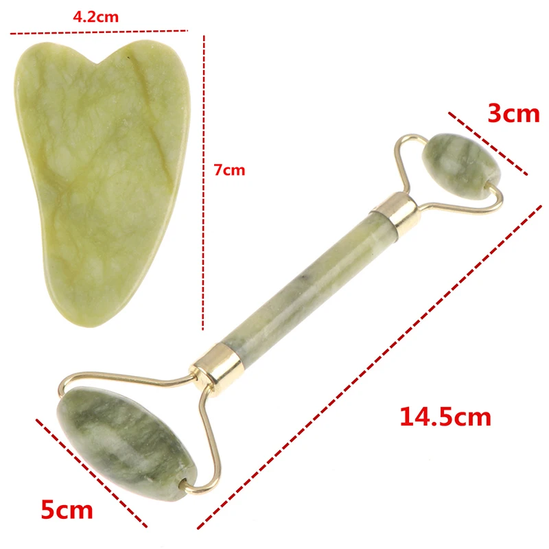 

Facial Massage Roller Guasha Board Double Heads Jade Stone Face Lift Body Skin Relaxation Slimming Beauty Neck Thin Lift