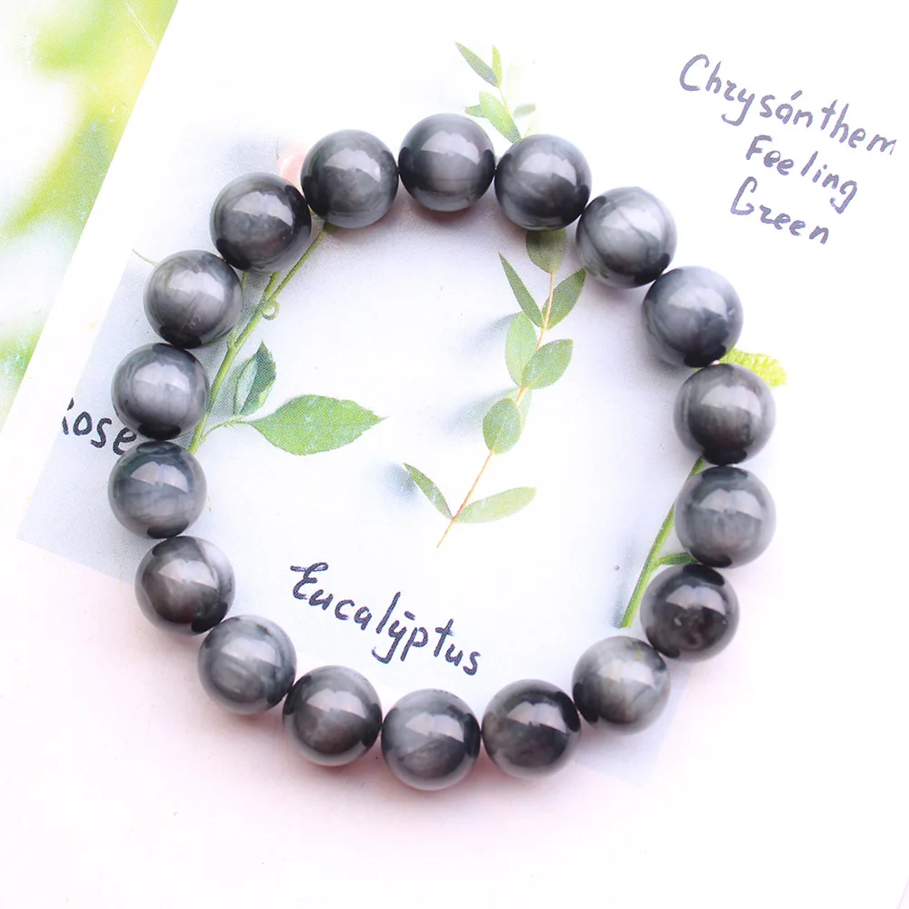 

Natural Black Eagle Eye Stone Round Bead Bracelet Reiki Natural Gemstone Jewelry Men and Women Yoga Meditation Bracelet Gift