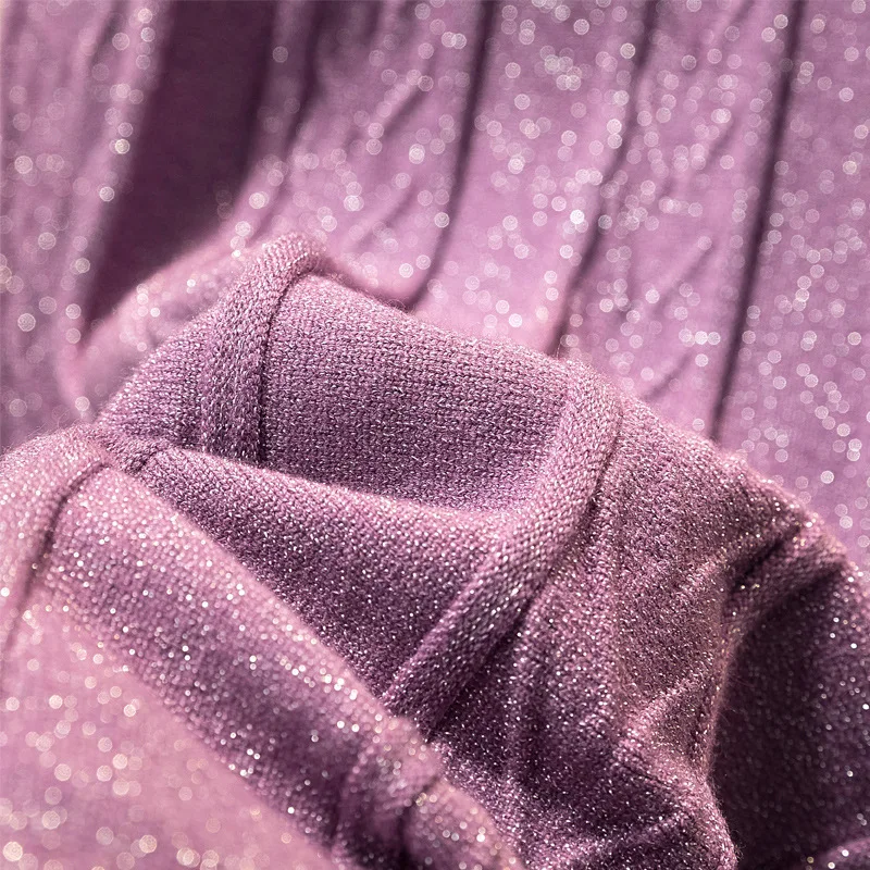 

Women's Autumn Winter A-Line Thick Knit Sweater Skirt Cute And Elegant Shiny Female Skirt