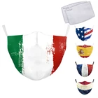 3D земли Италии с флагом Испании с принтом маски держать борьба маски для лица ткани для взрослых Защитная PM2.5 многоразовая маска от пыли моющиеся