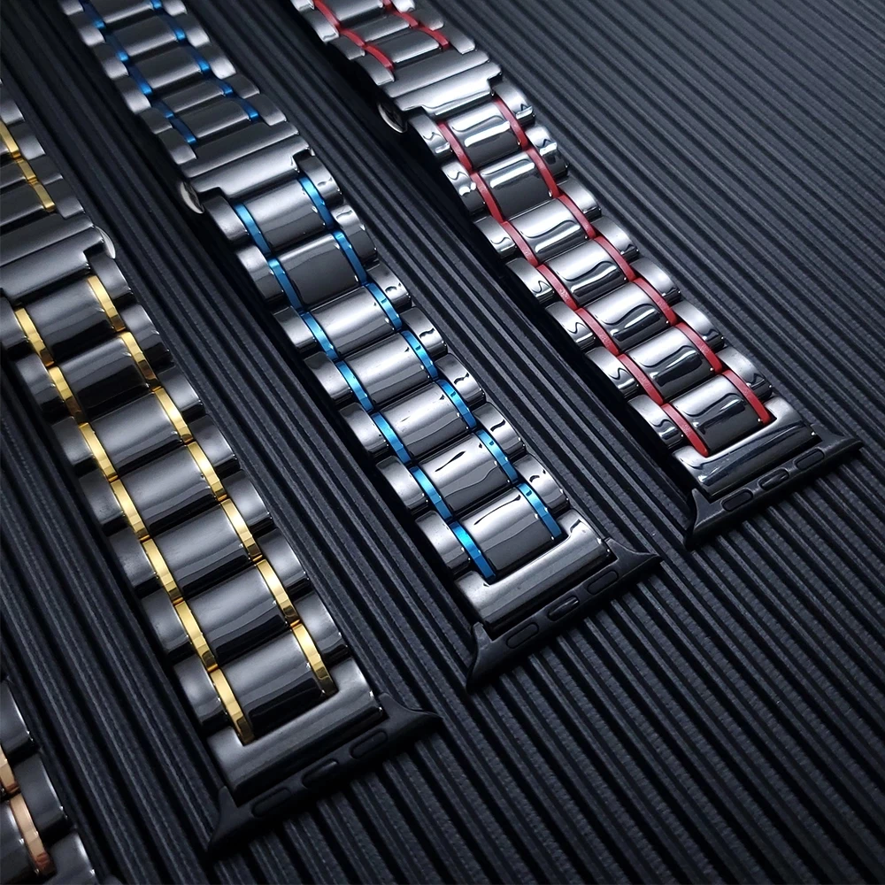 Luxury Ceramic Strap for Apple Watch Band replace watchband for iWatch 42mm 38mm Apple watch 6 SE 44mm 40mm Bracelet Wrist Bands