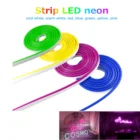 Неоновая Светодиодная лента синий зеленый красный желтый теплый белый розовый веревочный светильник гибкая светодиодная лента 12 В водонепроницаемое Украшение Искусство для стены Вечерние