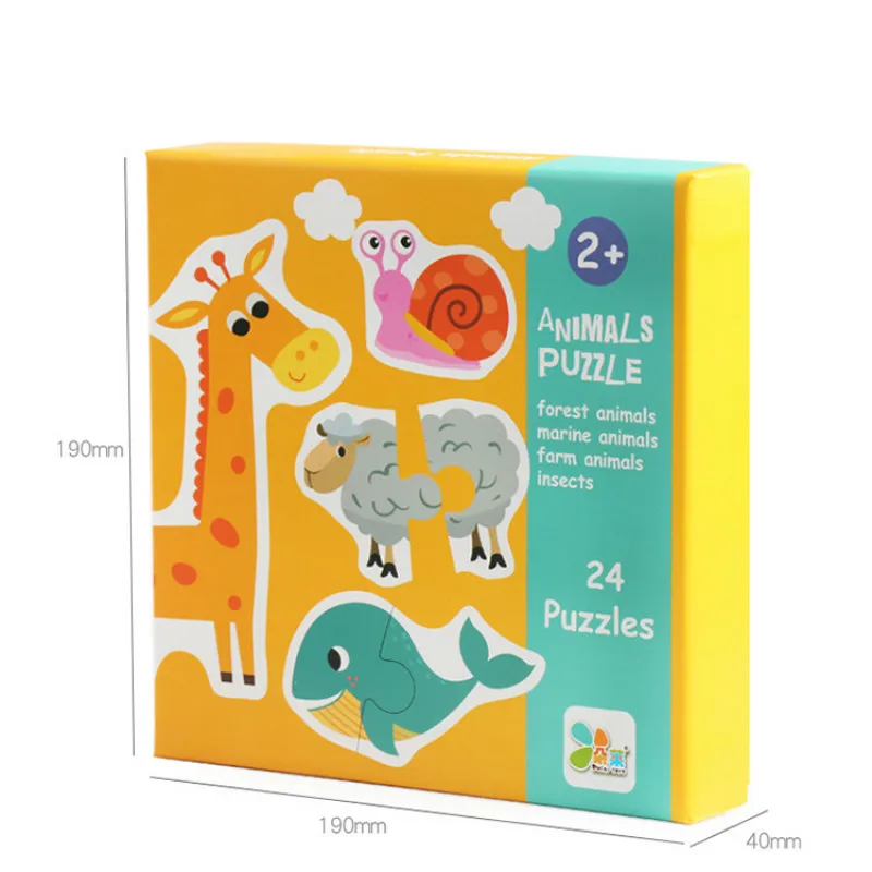 Деревянные игрушки для детей Мультяшные животные фрукты овощи узор познание