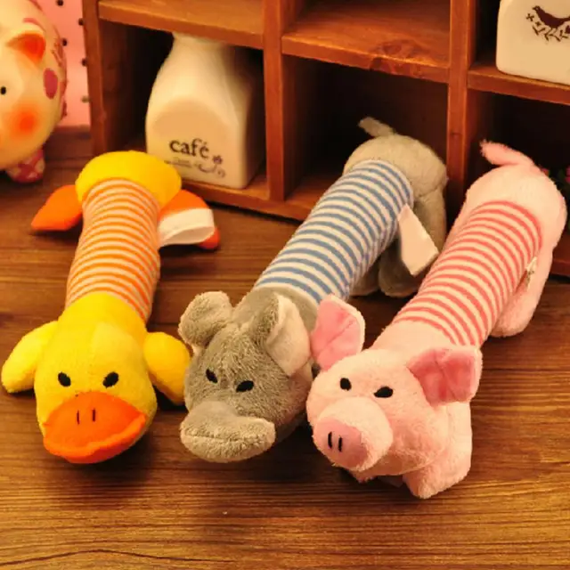 Elephant Pig Duck Squeaky Squeaker Plush Chew Bite Resistant Play Souud Toy for Pet Puppy Dog Pets Accessories Supplies 2