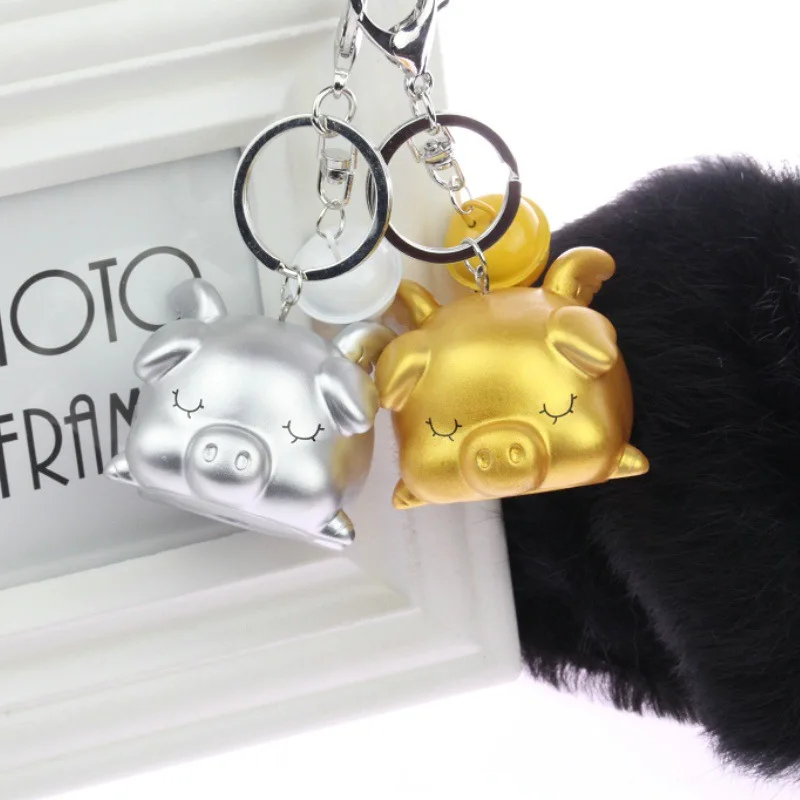 Поросенок &quotСчастливчик&quot Золотая Серебряная цепочка для ключей маленький