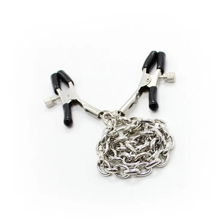 Классический металлический зажим для сосков с железной цепочкой двойные зажимы