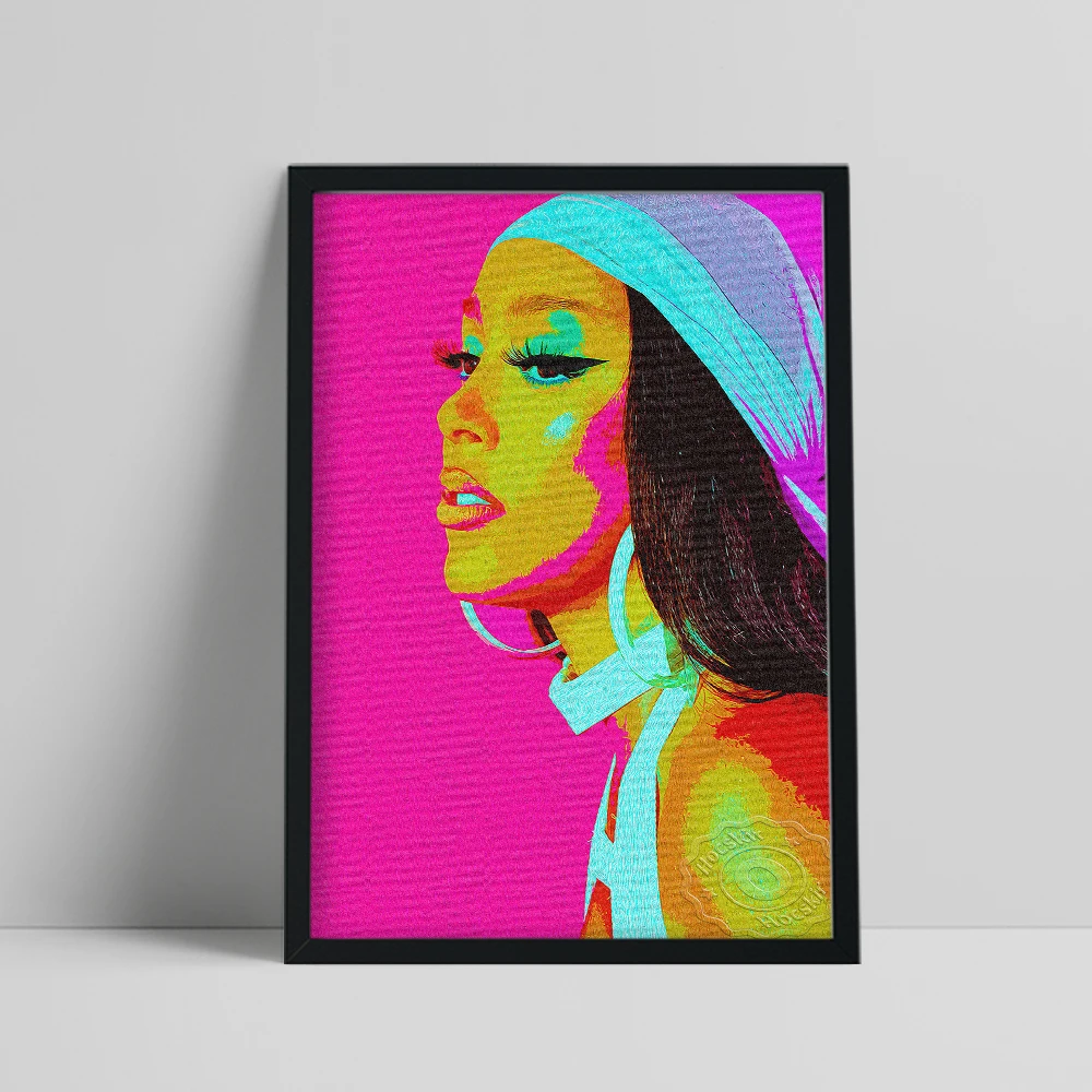

Doja Cat American Singer Poster, Pop Art Beauty Print, Long Hair Woman Portrait Wall Picture, Music Star Wall Art, Hip Hop Lover