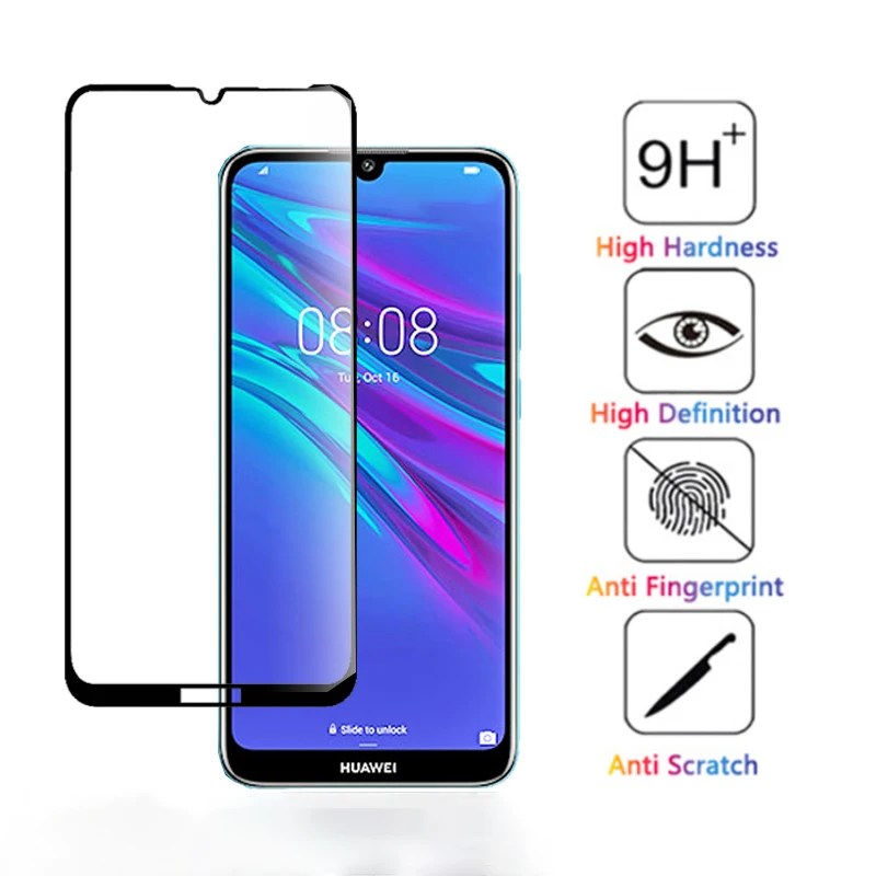 Защитное стекло 9D для Huawei Y6 2019 закаленное с полным покрытием защитная пленка клея