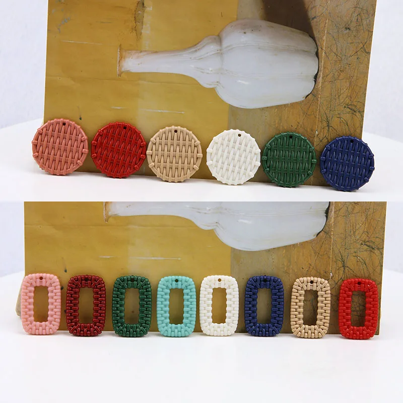 

Круглые/прямоугольные подвески из смолы, 50 шт./лот